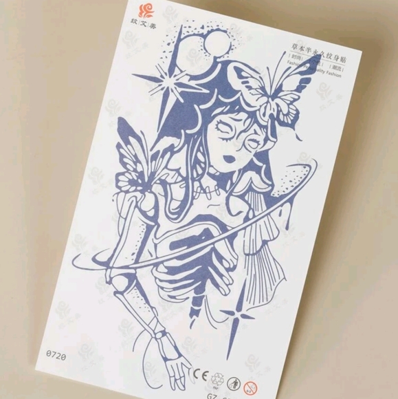 ๐5 for $25* Goth Girl Temporary Pectin Tattoo - Picture 4 of 6